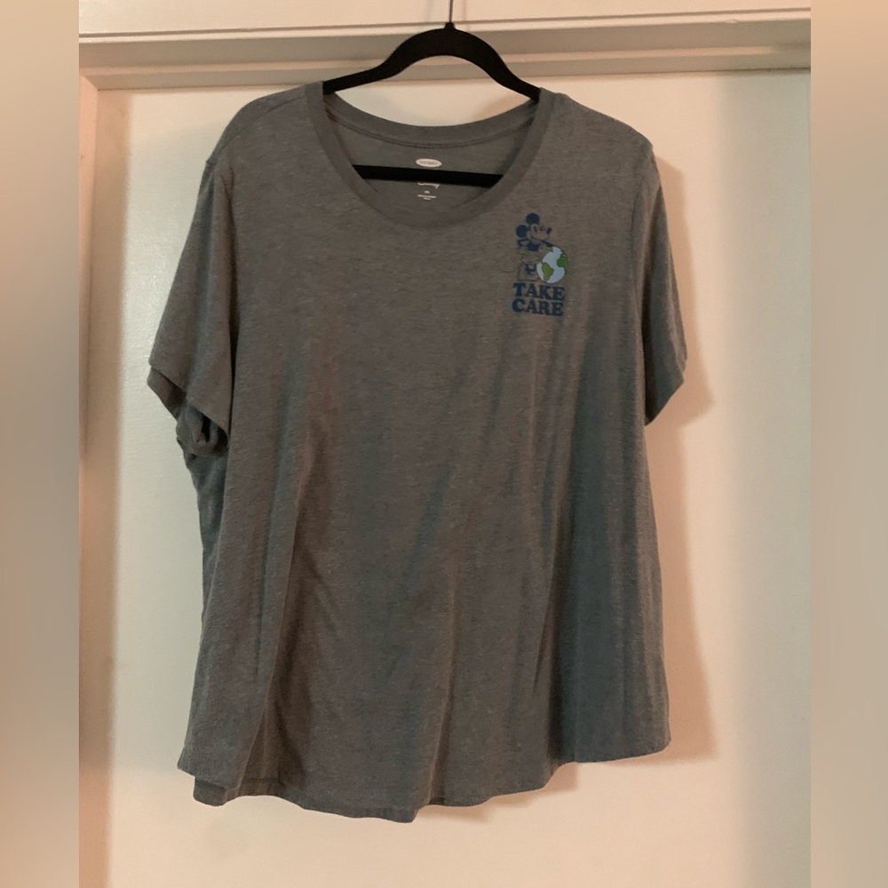 Old Navy Disney Earth Day Mickey Mouse Shirt Grey Size XXL